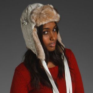 275$ JUICY COUTURE Luxe Trapper Aviator Fur Hat